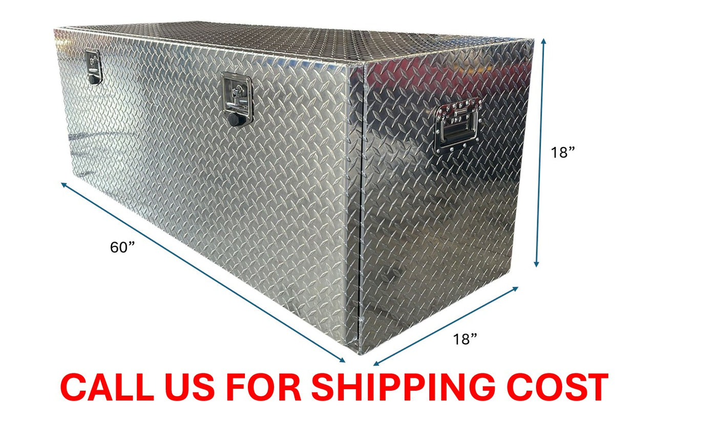 DIAMOND PLATE TOOLBOX WITH DROP DOWN DOOR 18" x 18" x 60"